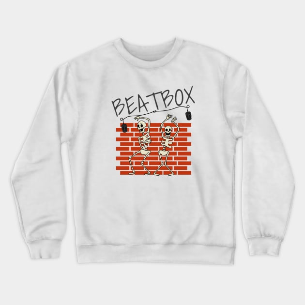 Beatbox Skeleton Crewneck Sweatshirt by Mountain Morning Graphics